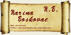Marina Boškovac vizit kartica